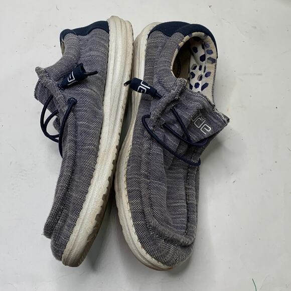 Hey Dude Wally Stretch Men’s Blue Sneaker Casual Shoe S-037 Sz 7 - Picture 3 of 9